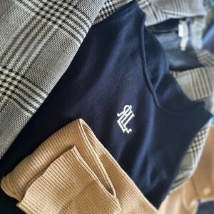 Lauren Ralph Lauren Black and Tan Blouse